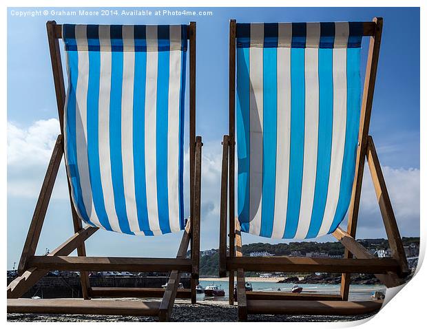 Deckchairs Print by Graham Moore