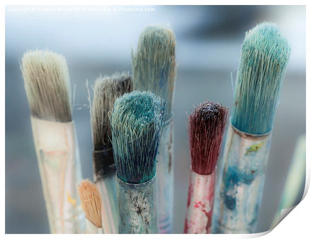 Artists paint brushes Print by Graham Moore