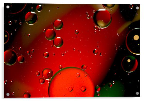 When Oil Droplets Collide Acrylic by Mike Gorton