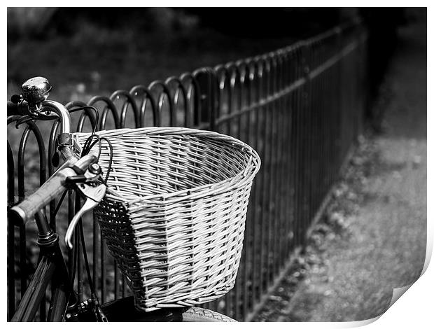  Bicycle Basket Print by Jon Mills