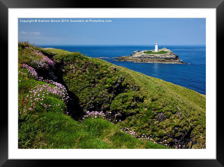 Godrevy Head lighthouse Framed Mounted Print by Graham Moore