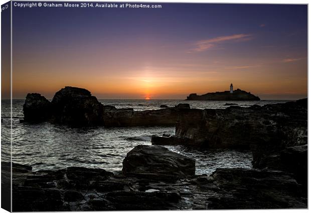 Godrevy sunset Canvas Print by Graham Moore
