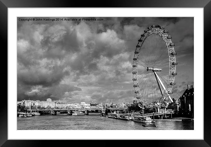 London's Iconic Ferris Wheel Framed Mounted Print by John Hastings