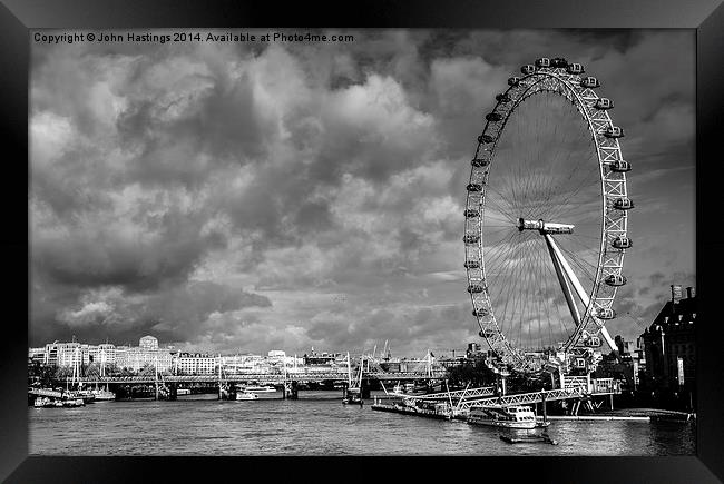 London's Iconic Ferris Wheel Framed Print by John Hastings