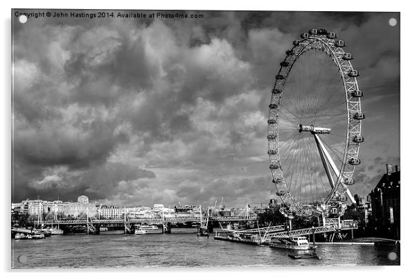 London's Iconic Ferris Wheel Acrylic by John Hastings
