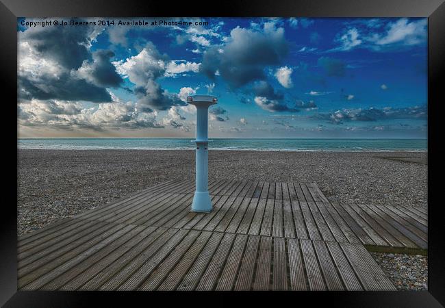 Dieppe beach Framed Print by Jo Beerens