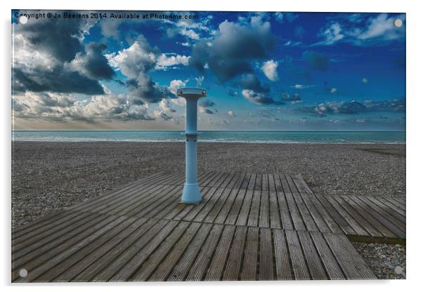 Dieppe beach Acrylic by Jo Beerens