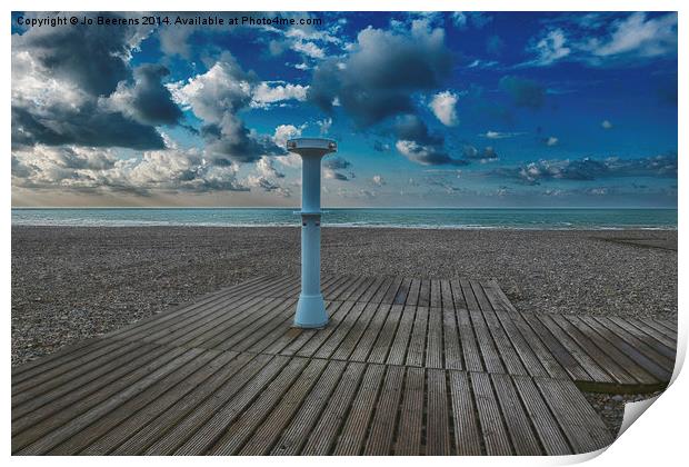 Dieppe beach Print by Jo Beerens