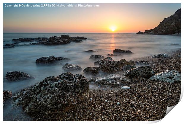 Sunrise Blast Beach Seaham Print by David Lewins (LRPS)