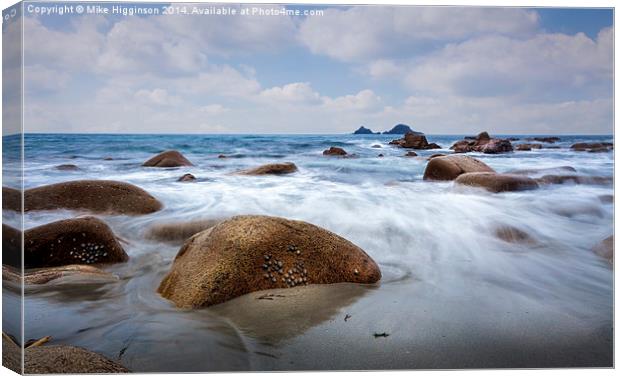 Porth Nanven  Canvas Print by Mike Higginson
