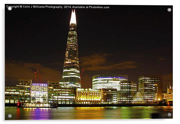  The Shard at Night Acrylic by Colin Williams Photography