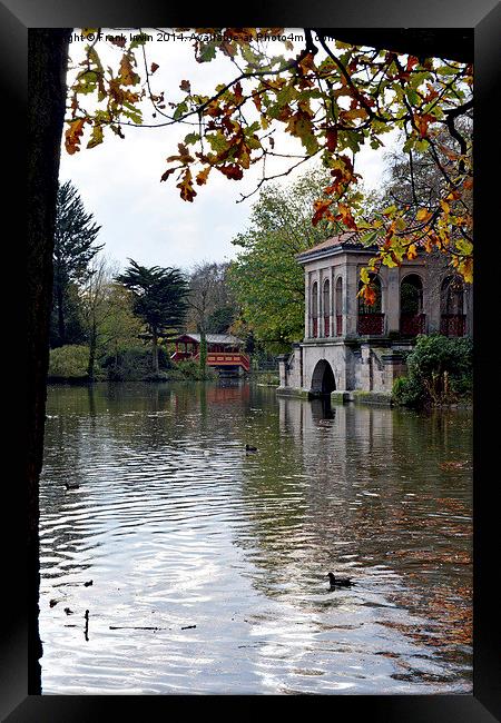 Birkenhead Park's Boathouse & Swiss Bridge Framed Print by Frank Irwin