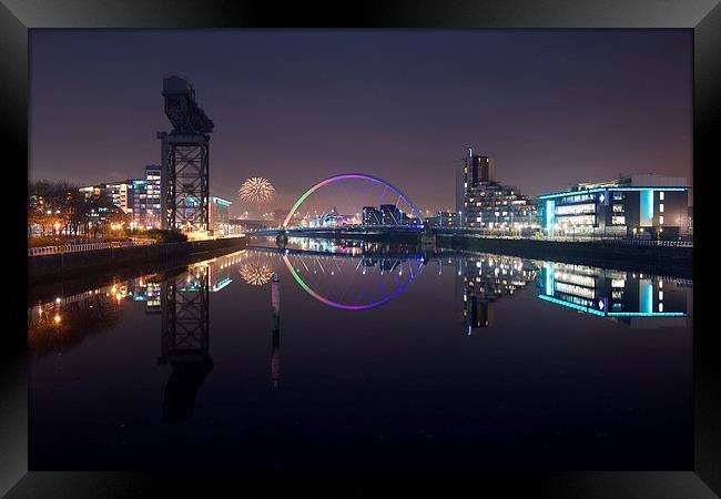 The Clyde on Fireworks night  Framed Print by Stephen Taylor