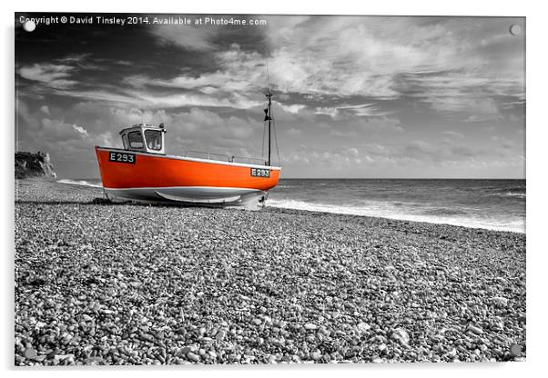  Orange Boat Acrylic by David Tinsley