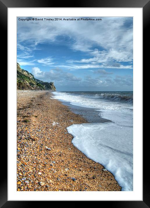  Branscombe Beach Framed Mounted Print by David Tinsley