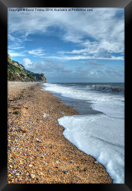  Branscombe Beach Framed Print by David Tinsley