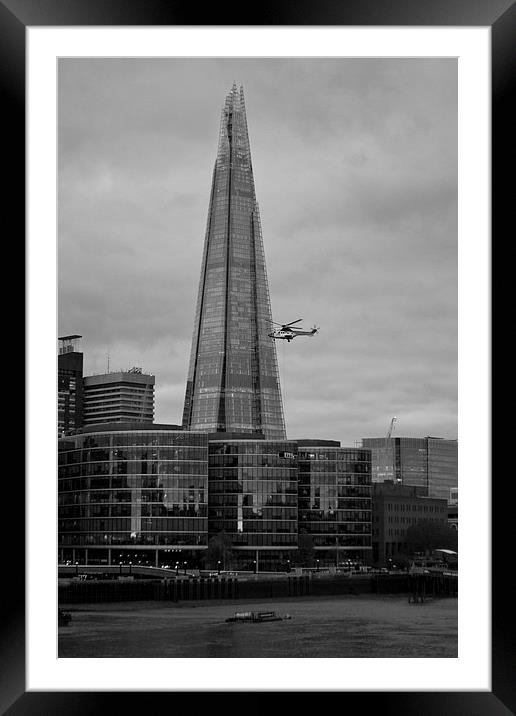 Airlift Helicopter Shard Framed Mounted Print by David French