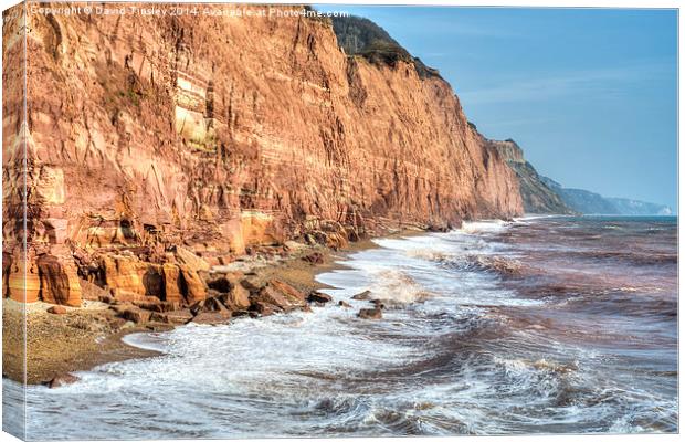  Sidmouth Cliffs Canvas Print by David Tinsley