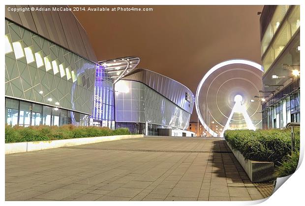  Liverpool Wheel and Echo Arena Print by Adrian McCabe