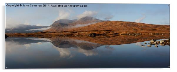  Autumn reflections in Loch Ba. Acrylic by John Cameron