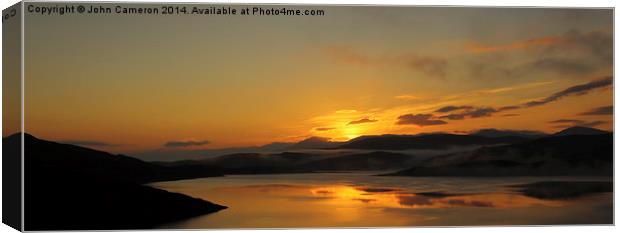 Sunrise, Loch Quoich. Canvas Print by John Cameron