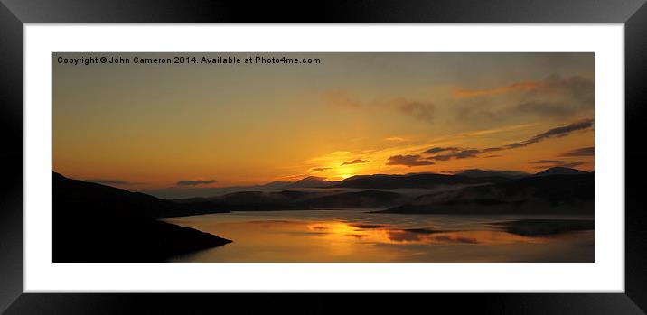  Sunrise, Loch Quoich. Framed Mounted Print by John Cameron