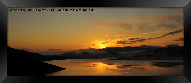  Sunrise, Loch Quoich. Framed Print by John Cameron