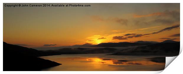  Sunrise, Loch Quoich. Print by John Cameron