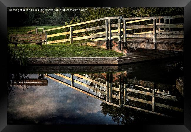  Swing Bridge Reflected Framed Print by Ian Lewis