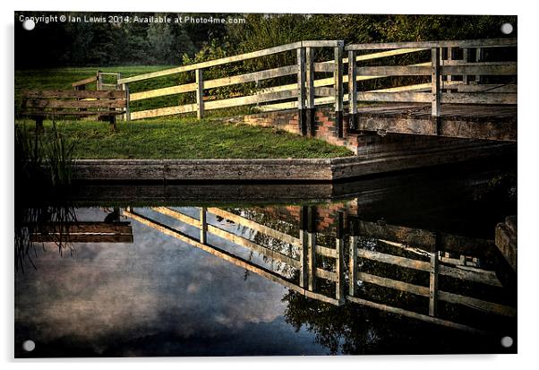  Swing Bridge Reflected Acrylic by Ian Lewis