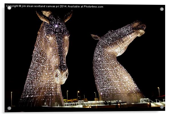  The Falkirk Kelpies Acrylic by jim scotland fine art
