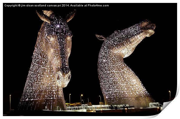  The Falkirk Kelpies Print by jim scotland fine art