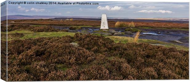  Stanage Edge Trig Point Canvas Print by colin chalkley