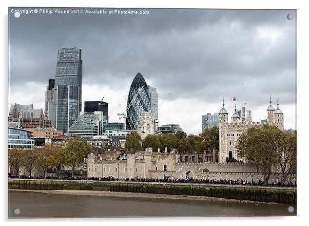  Tower of London and the City Acrylic by Philip Pound