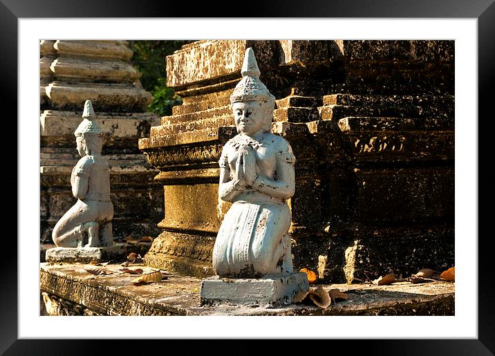 Buddhist Cemetery in the grounds of Angkor Wat Framed Mounted Print by Dave Carroll