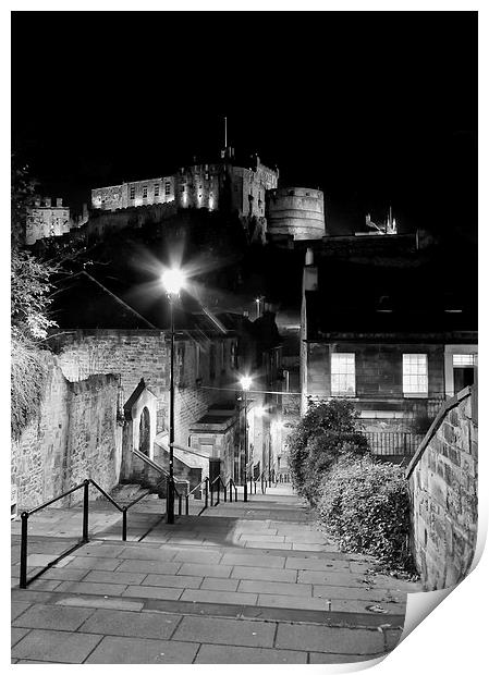  Edinburgh Castle at night Print by James Marsden