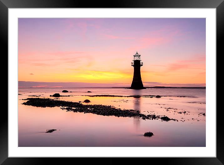 The Last Light of Whiteford Point Framed Mounted Print by Rick Bowden