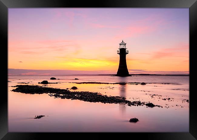 The Last Light of Whiteford Point Framed Print by Rick Bowden