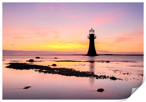 The Last Light of Whiteford Point Print by Rick Bowden