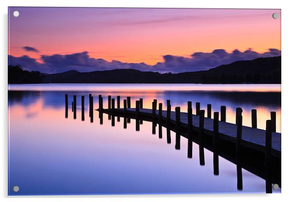 Serene Sunset Reflections Acrylic by Rick Bowden