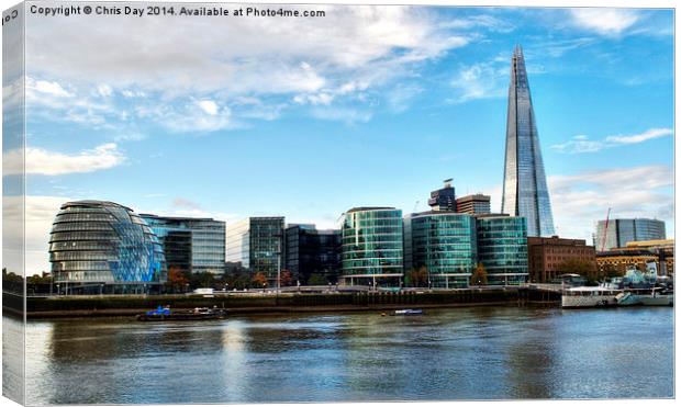 Southwark Skyline and the Shard Canvas Print by Chris Day
