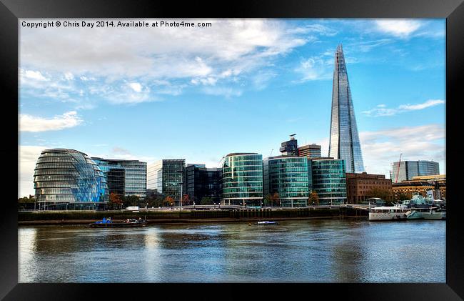 Southwark Skyline and the Shard Framed Print by Chris Day