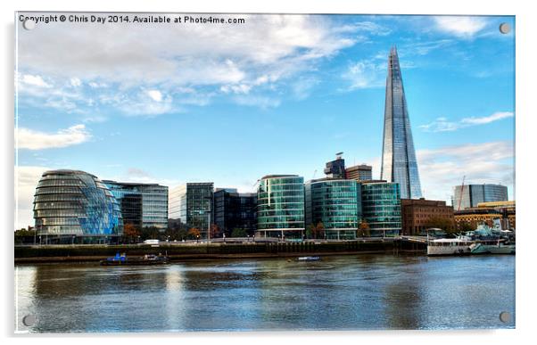 Southwark Skyline and the Shard Acrylic by Chris Day