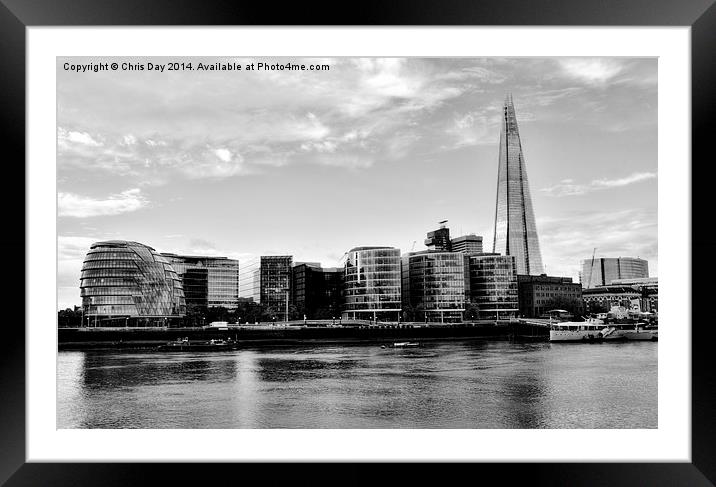 Southwark Skyline Framed Mounted Print by Chris Day