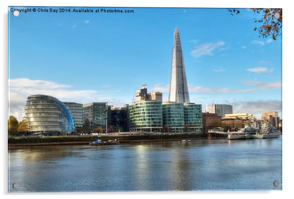 Southwark Skyline Acrylic by Chris Day