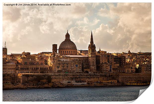  Valletta in morning sunshine Print by Jim Jones