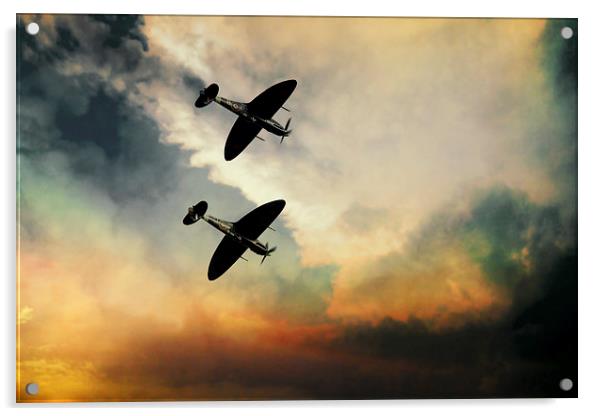 Supermarine Spitfires  Acrylic by J Biggadike