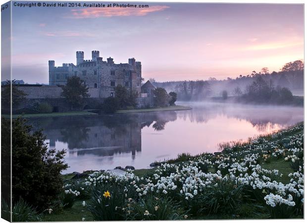  Leeds Castle at Dawn Canvas Print by David Hall