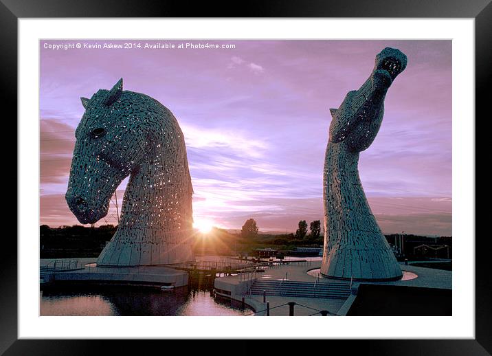  Sunset Over the Kelpies Framed Mounted Print by Kevin Askew