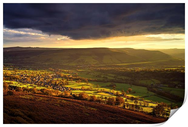 Evening Light over Bamford   Print by Darren Galpin